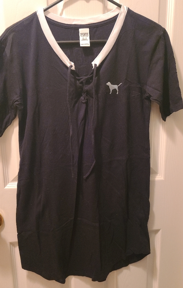 Victoria Secret Pink lace up tshirt